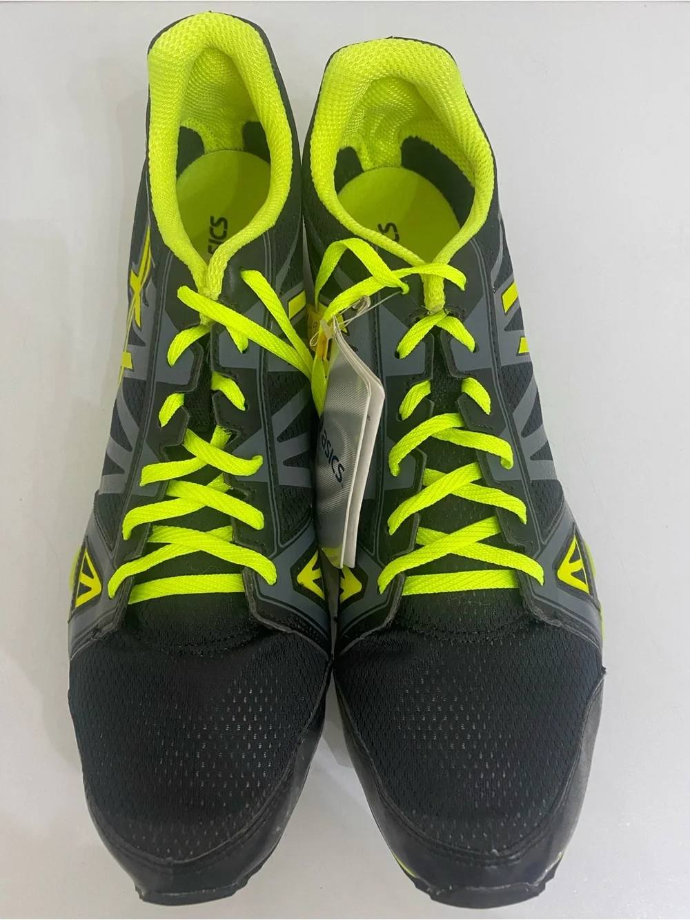 Asics Black and Neon Yellow Men's Athletic Running Shoes